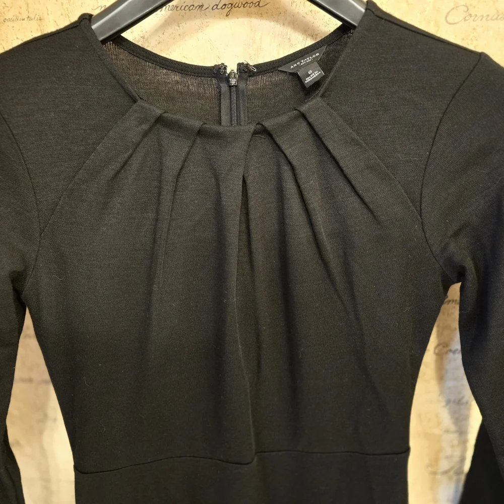 Ann Taylor Classic Dark Gray Long Sleeve Dress - Picture 3 of 4